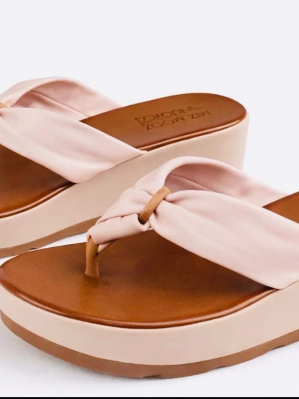 Miz Mooz Blush Pink Wedge Thong Sandal